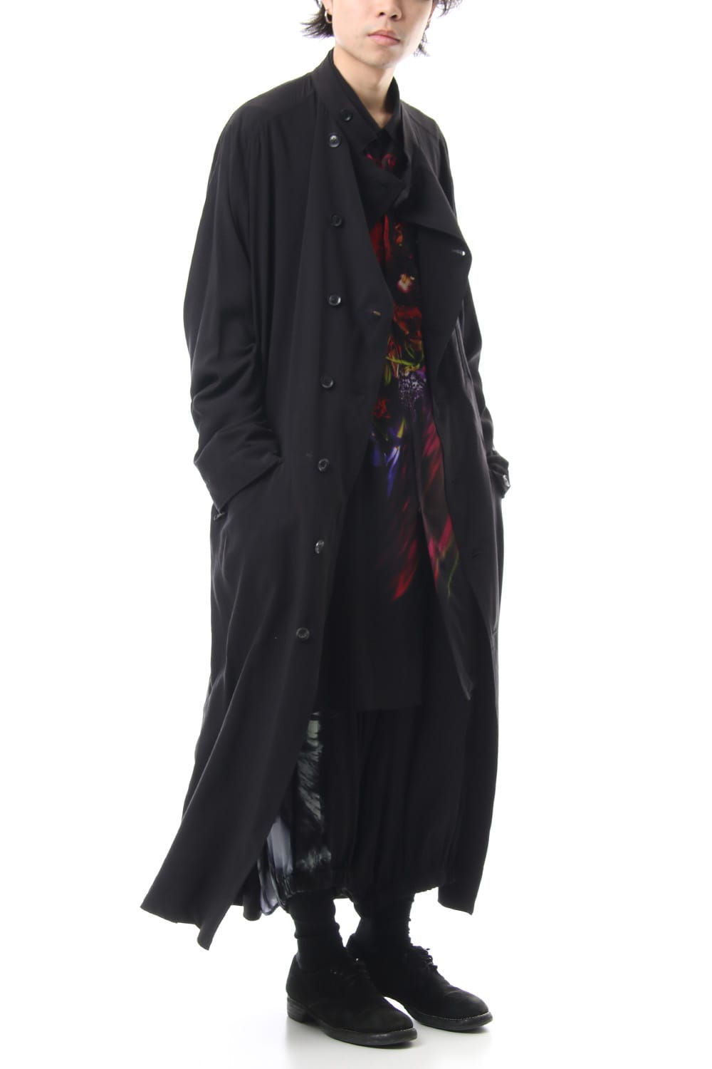 W Stand Back Print Coat