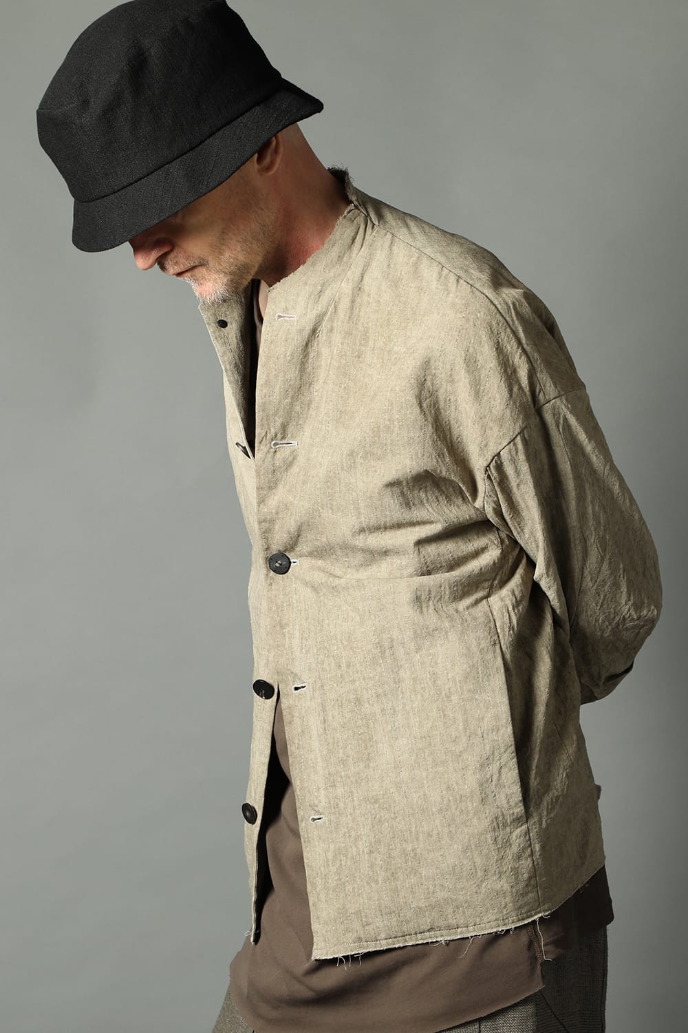Jacket cotton / linen cold dyed