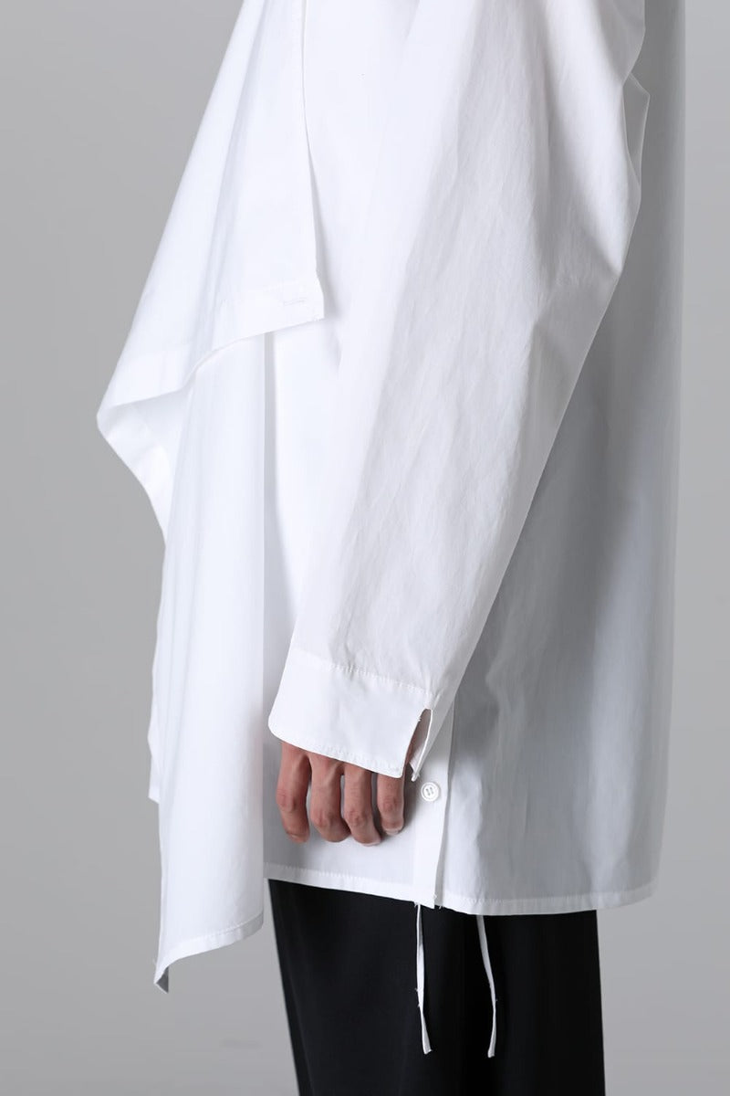 J-Front Draped Chain Stitch Blourse White