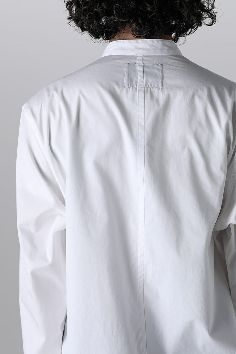 J-Front Draped Chain Stitch Blourse White