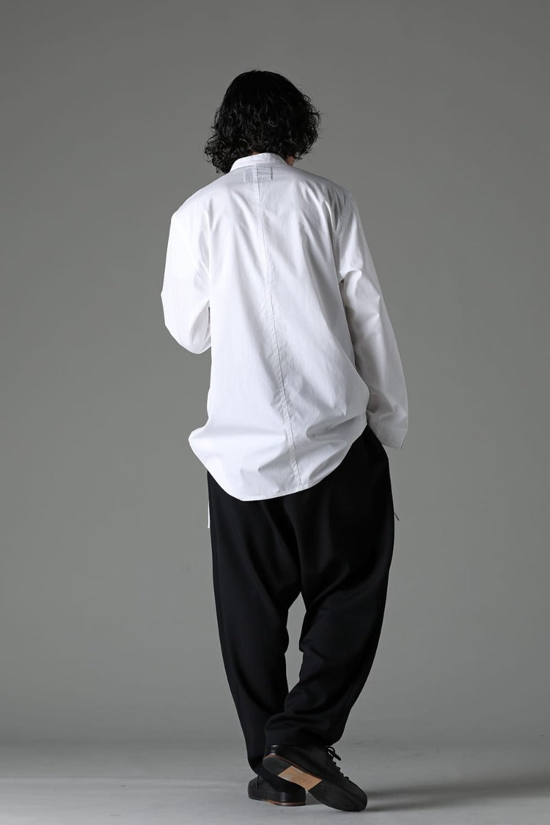 J-Front Draped Chain Stitch Blourse White