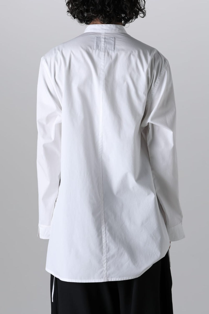 J-Front Draped Chain Stitch Blourse White