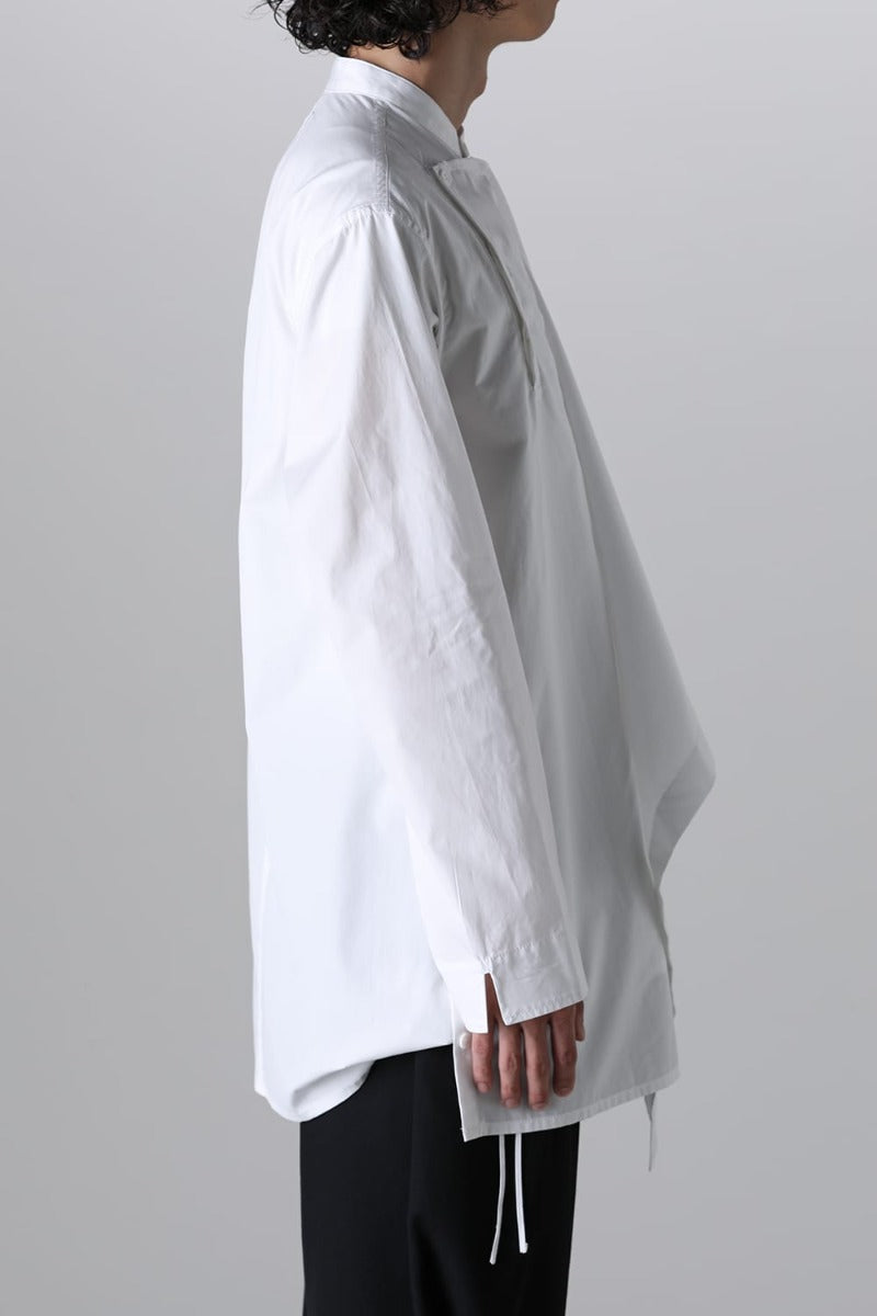 J-Front Draped Chain Stitch Blourse White