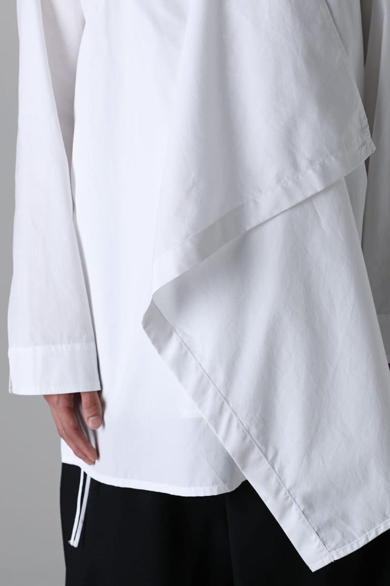 J-Front Draped Chain Stitch Blourse White