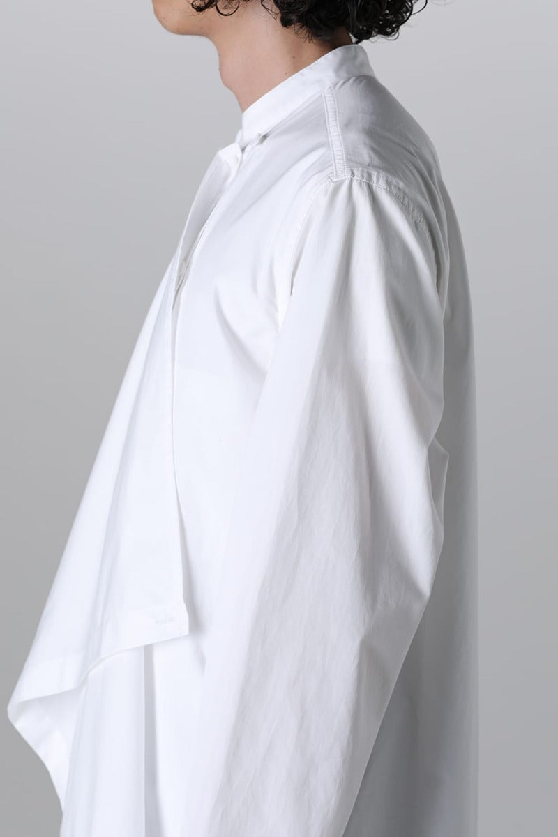 J-Front Draped Chain Stitch Blourse White