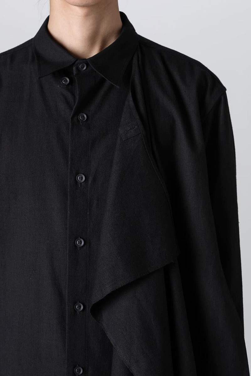 レフトサイドドレープブラウス