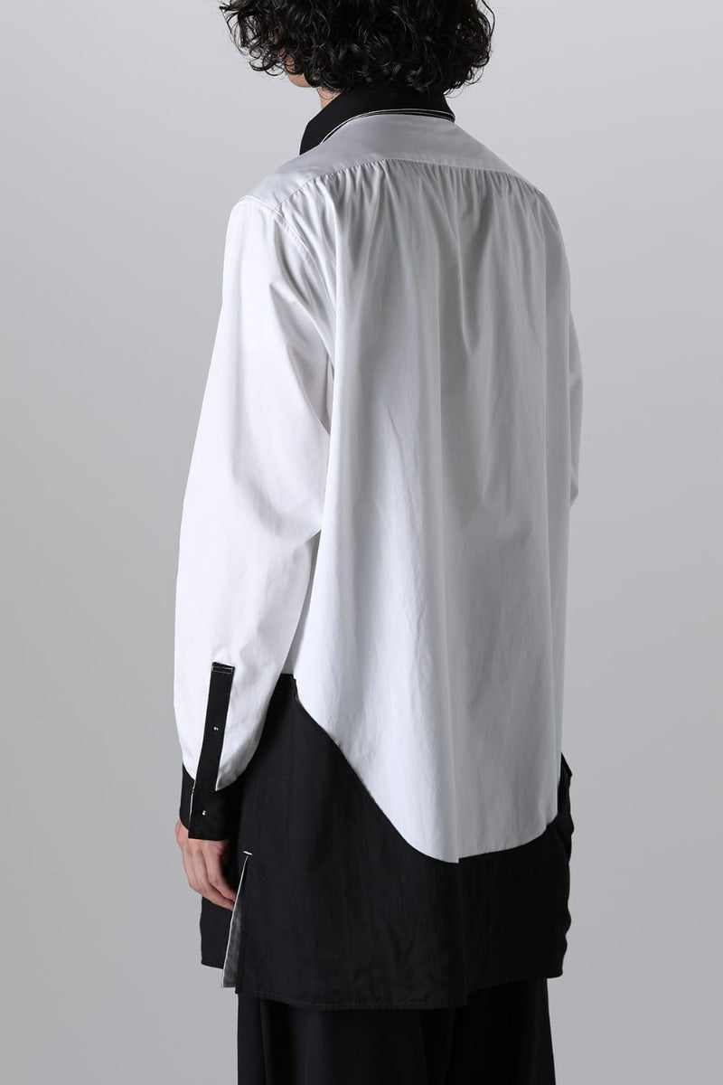 Black White Spare Colloar Blouse