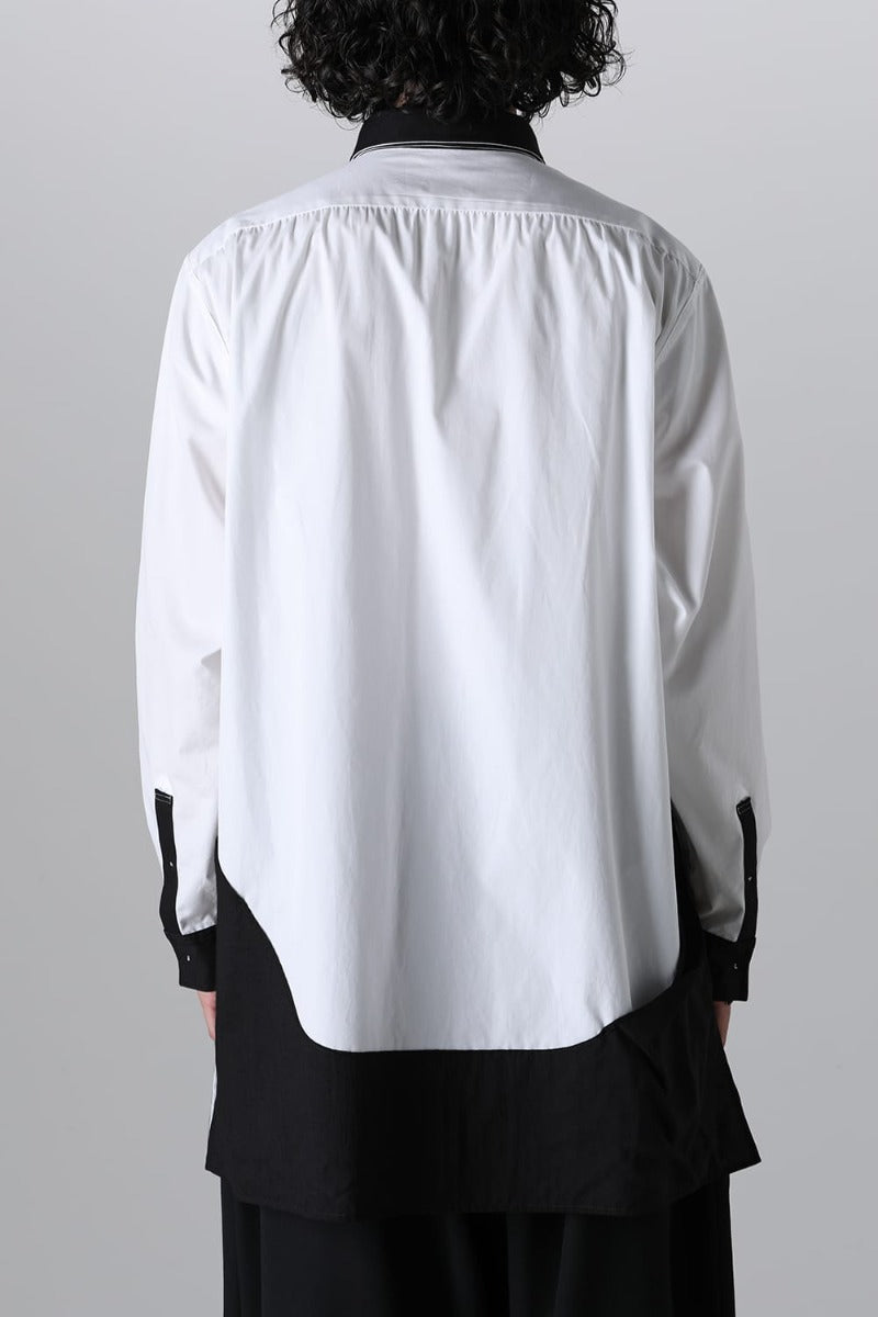 Black White Spare Colloar Blouse