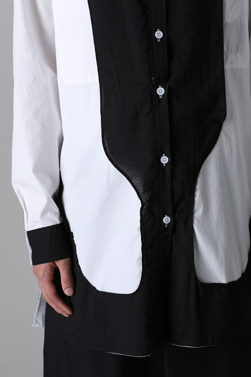 Black White Spare Colloar Blouse