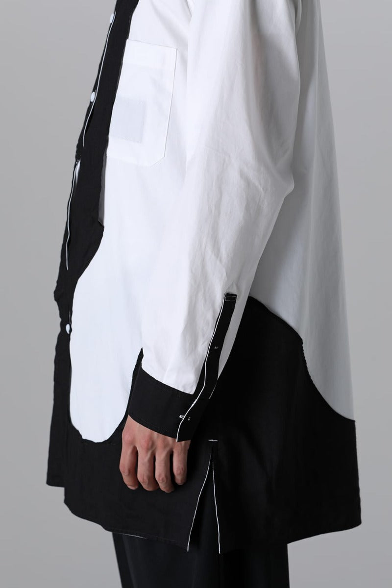 Black White Spare Colloar Blouse