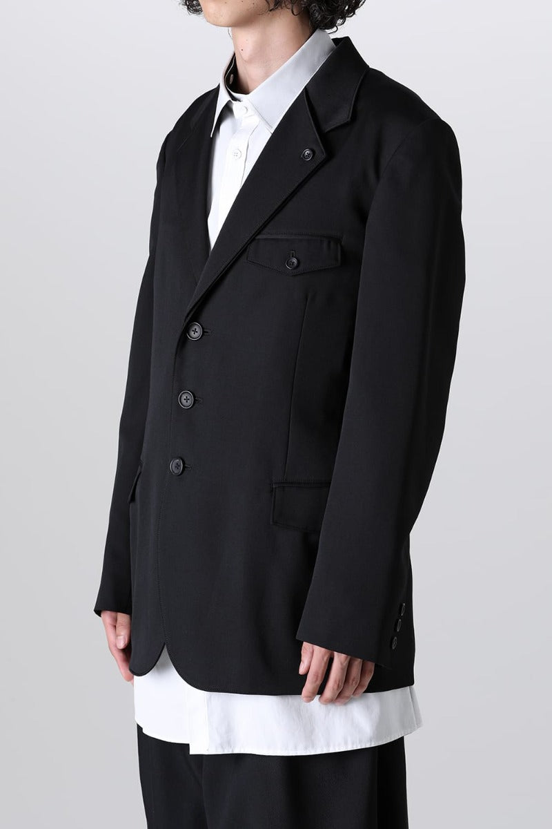 Left 2 Layered Lapel 3Button Jacket