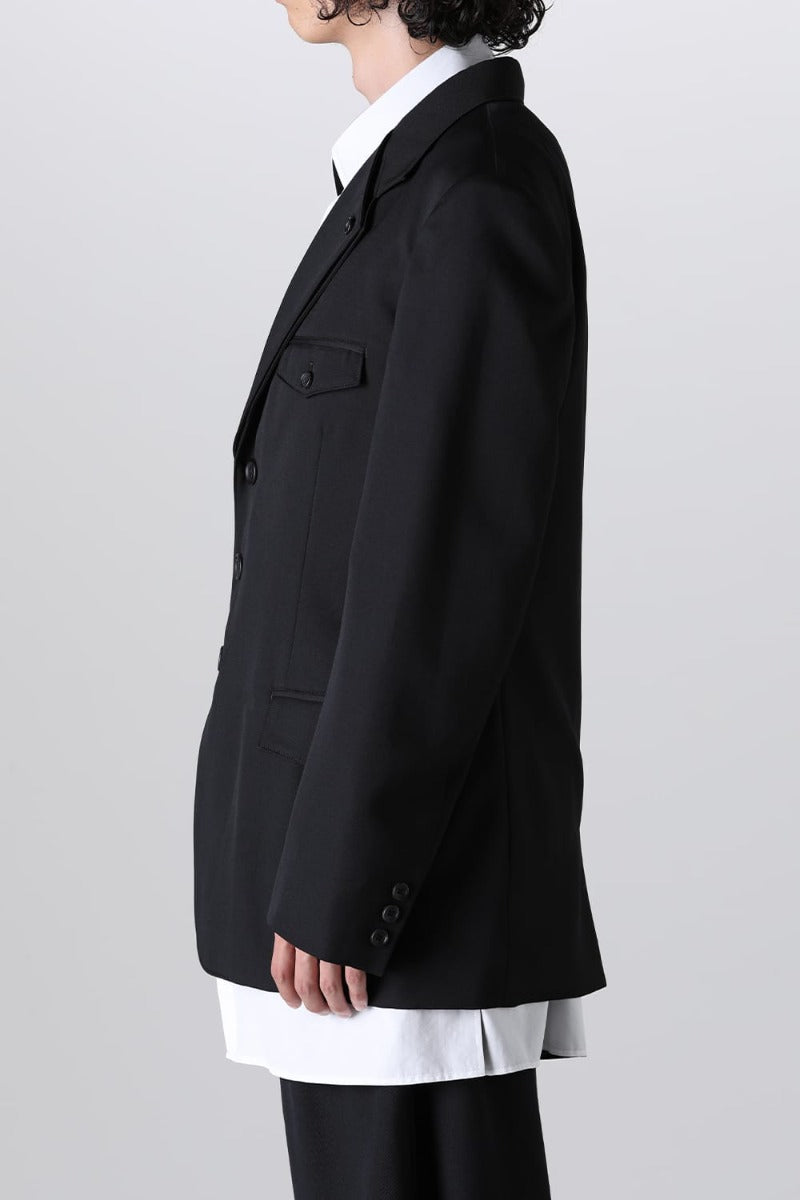 Left 2 Layered Lapel 3Button Jacket