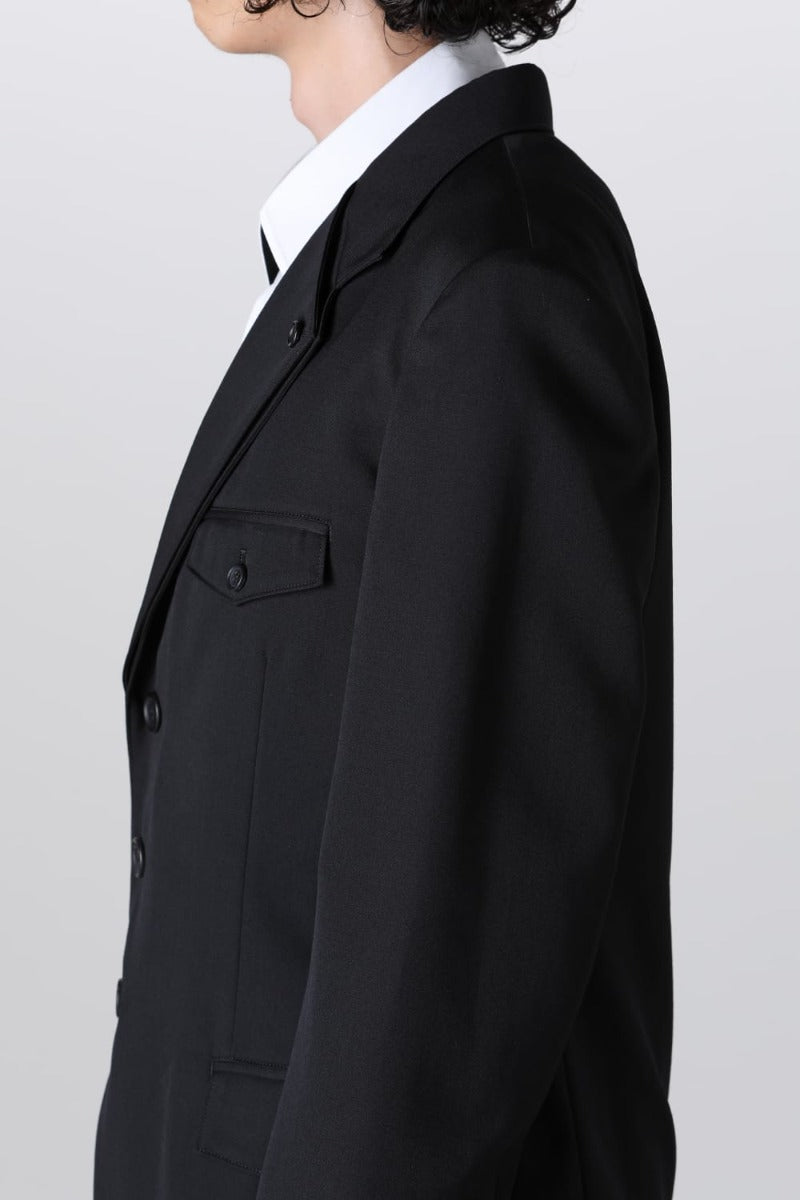 Left 2 Layered Lapel 3Button Jacket