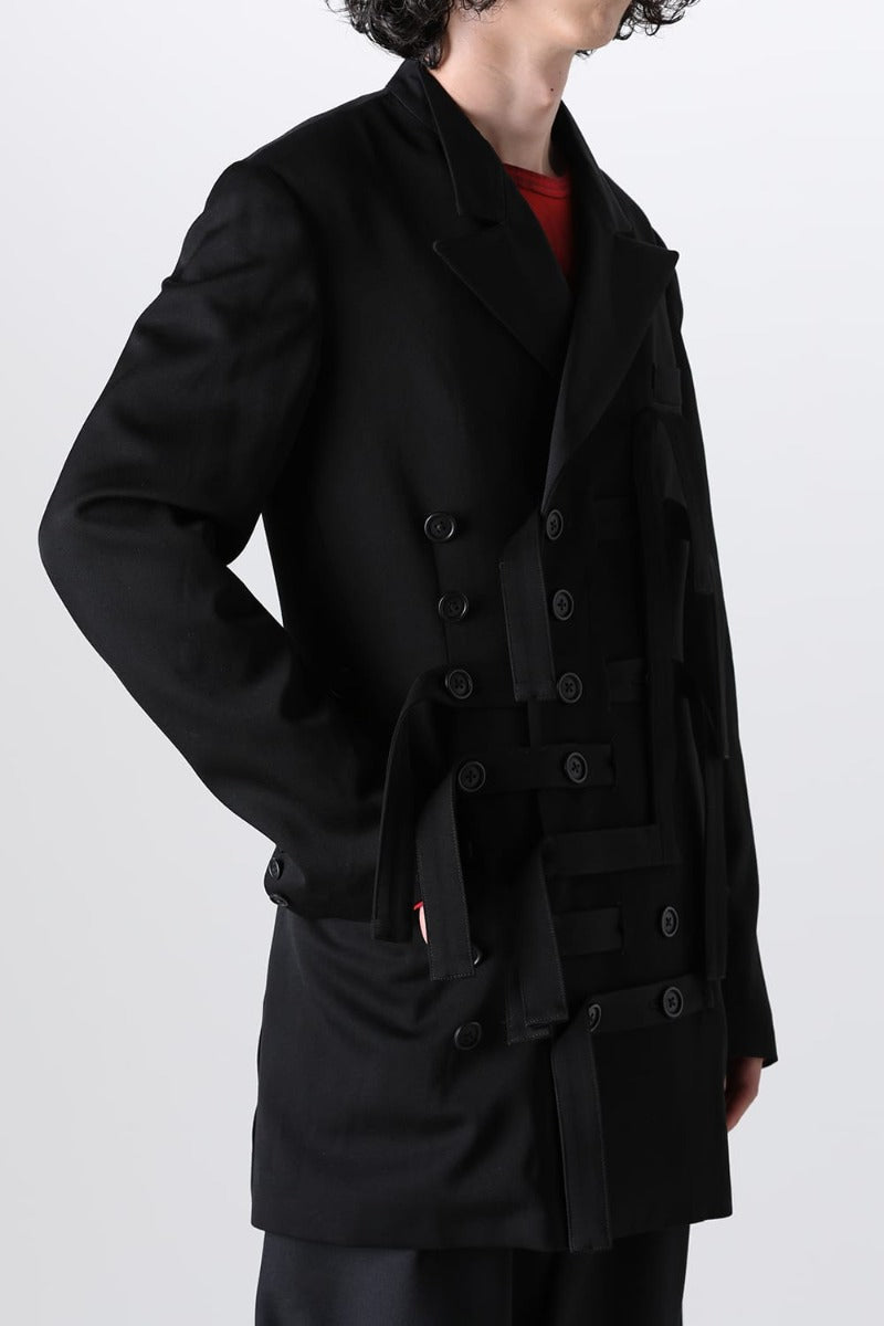 Stand Collar Belted Double Jacket