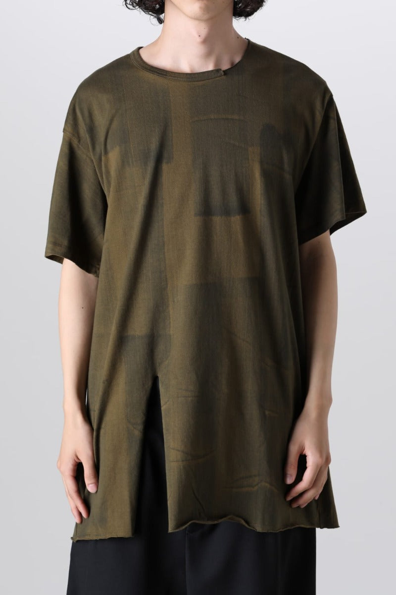 Slit Detail Short Sleeve T-Shirt Khaki