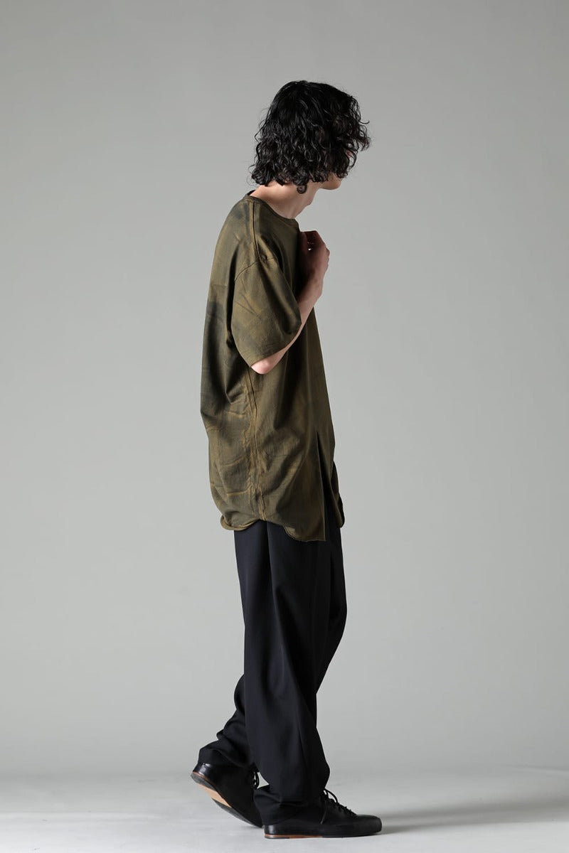 Slit Detail Short Sleeve T-Shirt Khaki