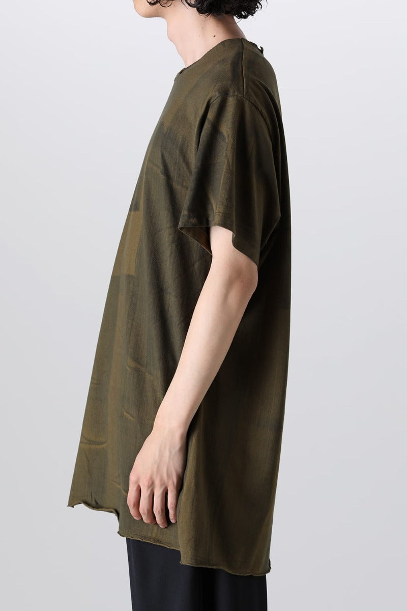 Slit Detail Short Sleeve T-Shirt Khaki