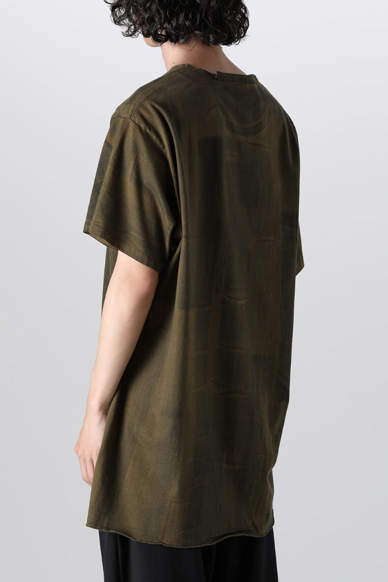 Slit Detail Short Sleeve T-Shirt Khaki