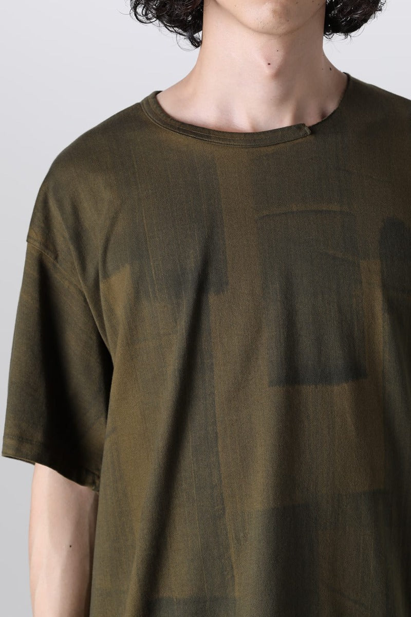 Slit Detail Short Sleeve T-Shirt Khaki