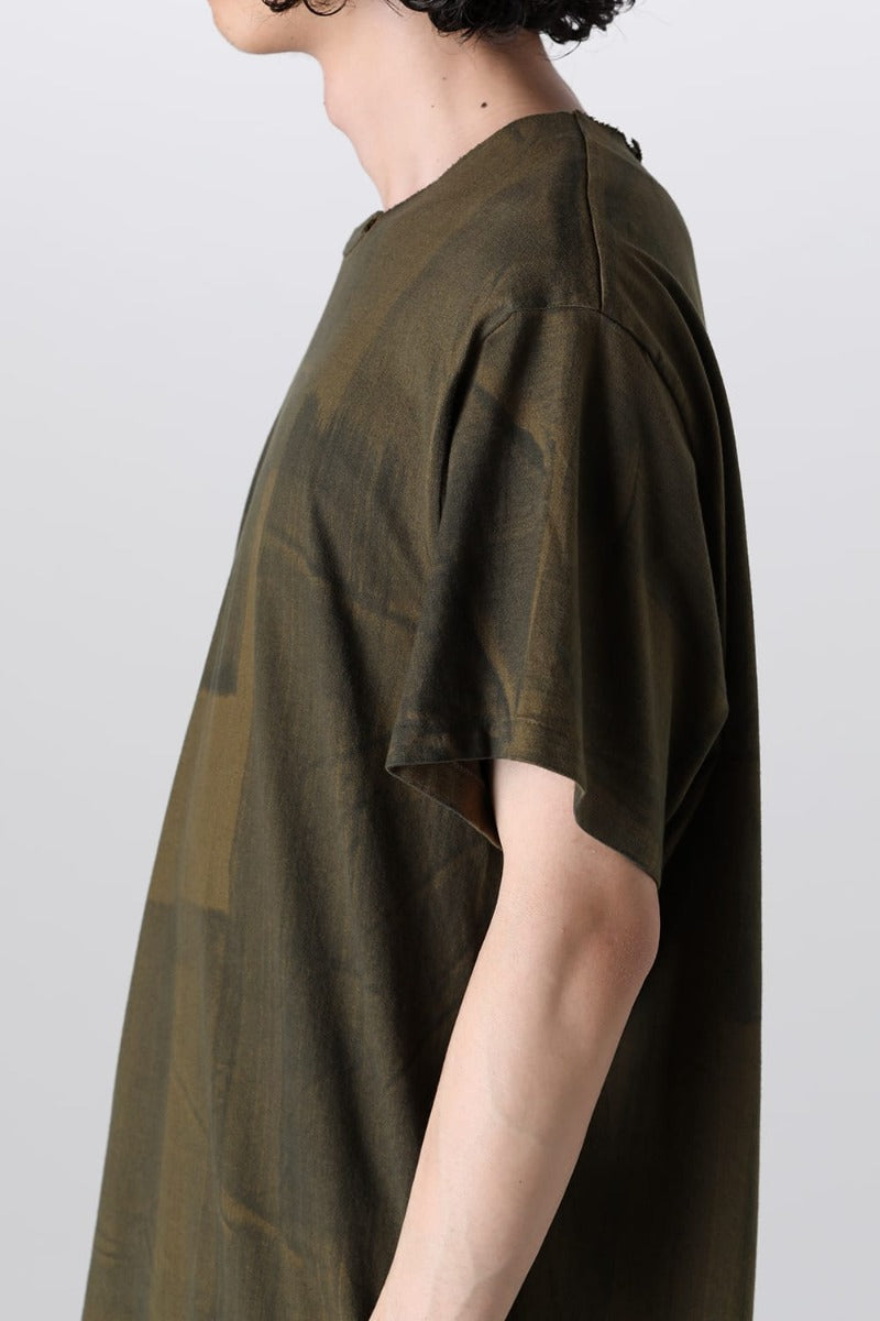 Slit Detail Short Sleeve T-Shirt Khaki