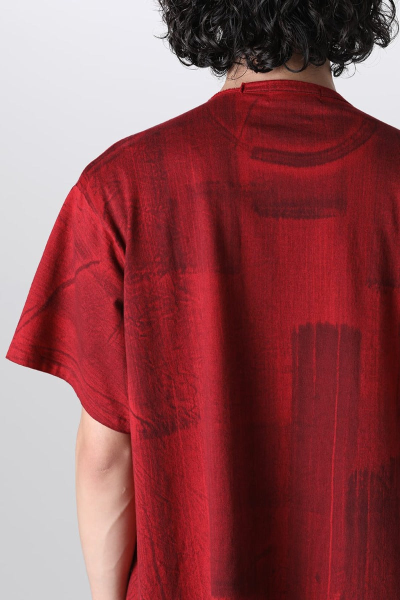 Slit Detail Short Sleeve T-Shirt Red