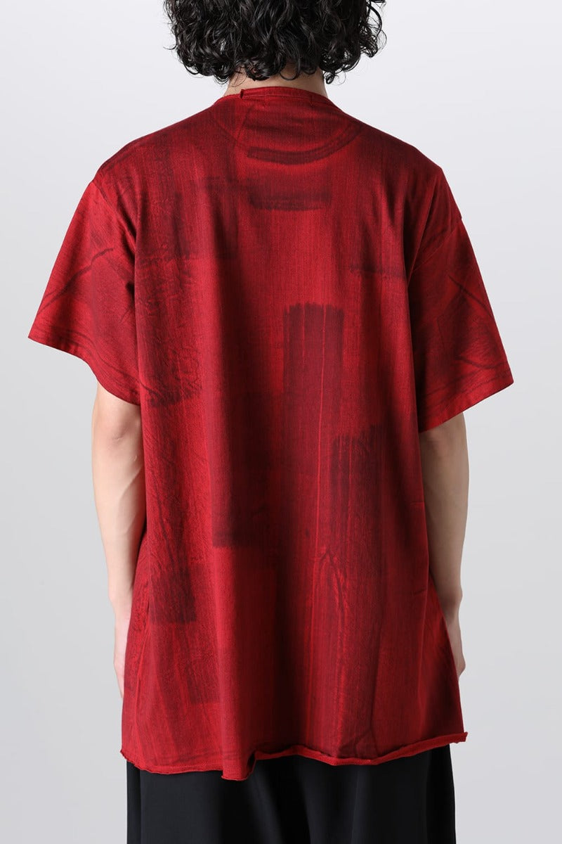 Slit Detail Short Sleeve T-Shirt Red