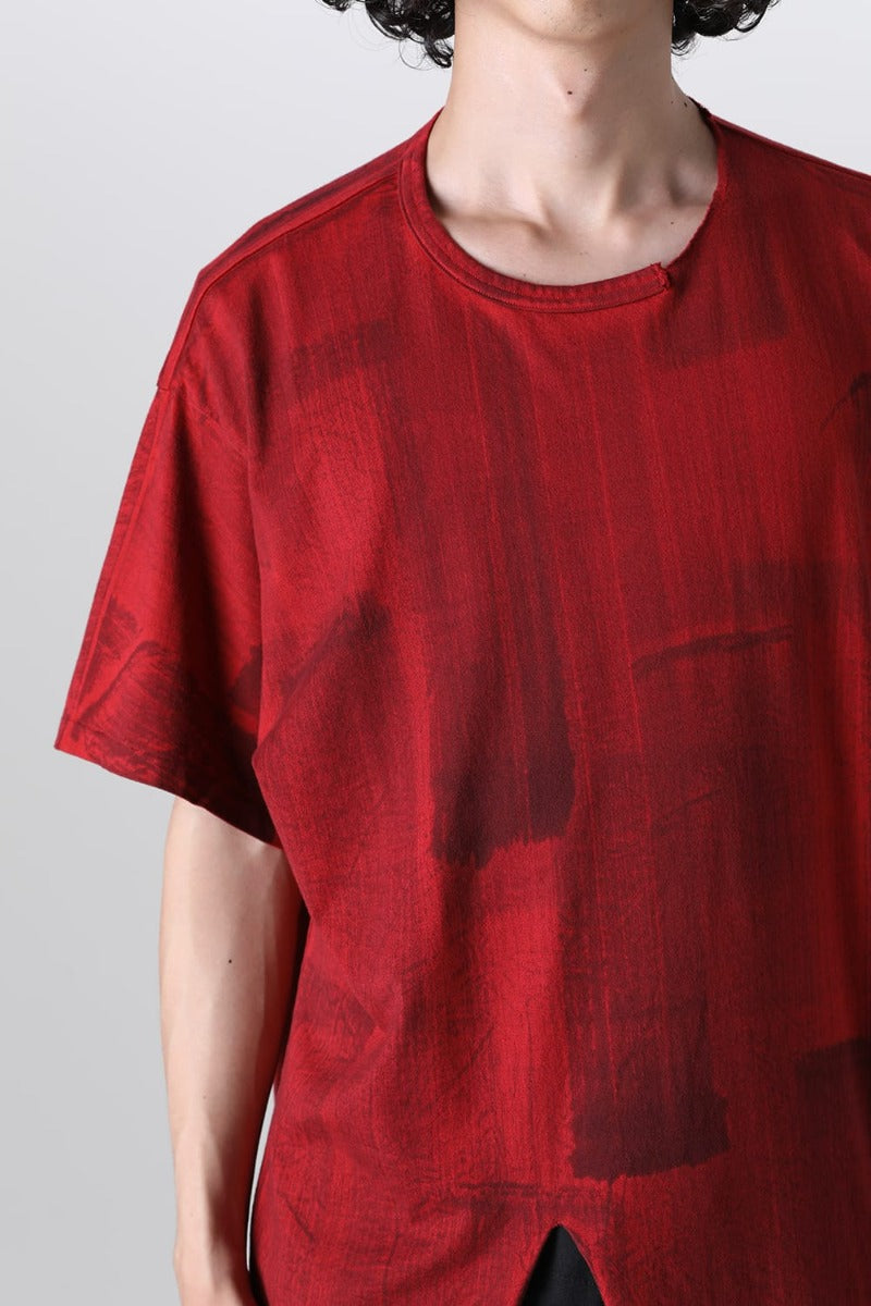 Slit Detail Short Sleeve T-Shirt Red