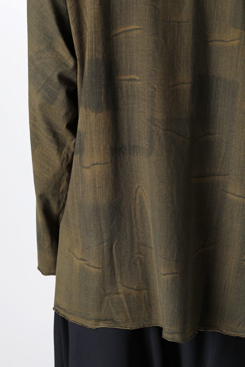 Slit Detail Long T-Shirt Khaki