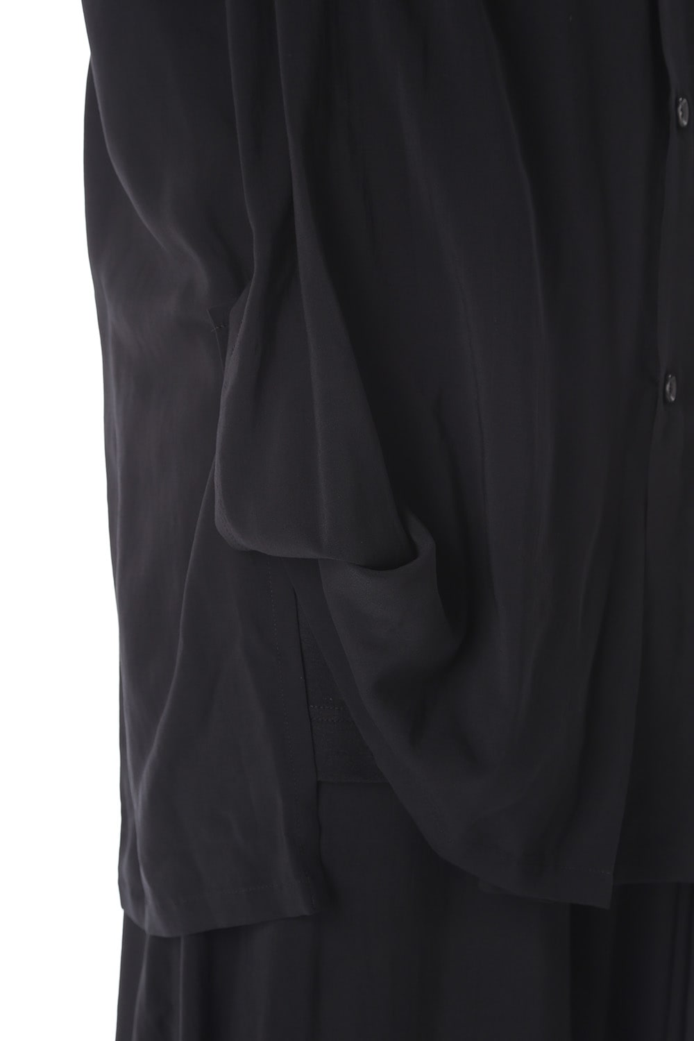 Rayon Spun Lawn Left Layered Collarless shirt