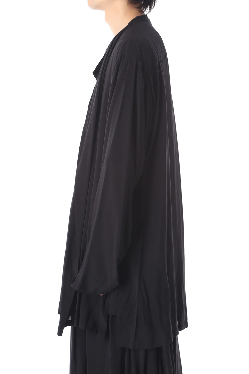 Rayon Spun Lawn Left Layered Collarless shirt