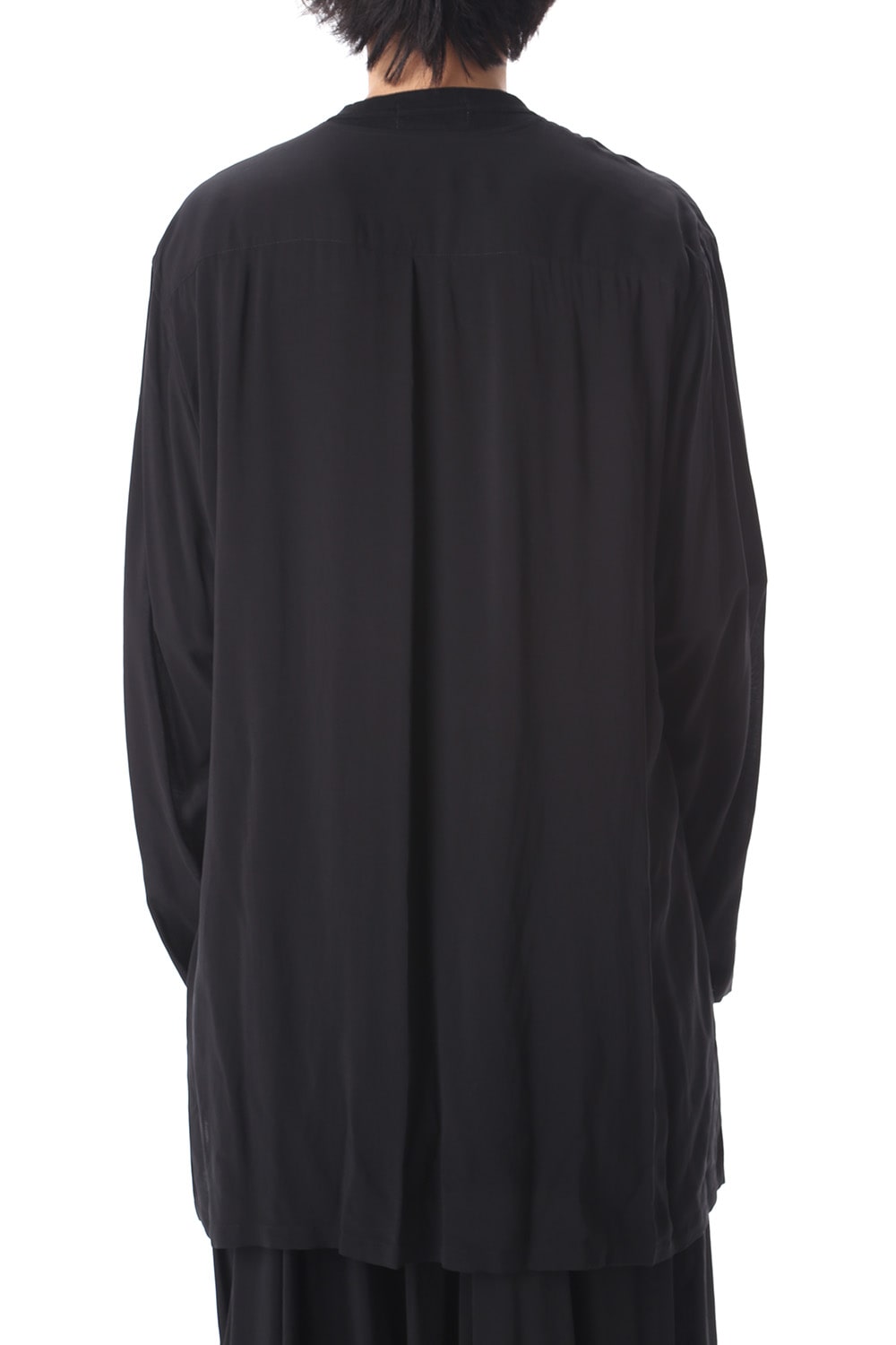 Rayon Spun Lawn Left Layered Collarless shirt