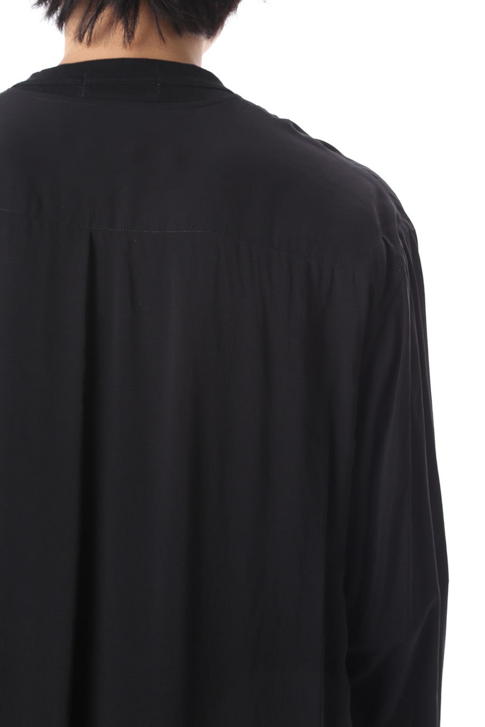 Rayon Spun Lawn Left Layered Collarless shirt