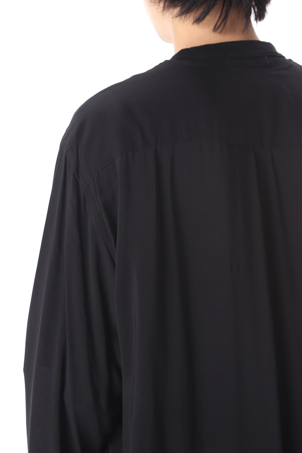 Rayon Spun Lawn Left Layered Collarless shirt