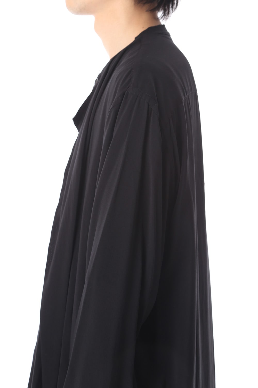 Rayon Spun Lawn Left Layered Collarless shirt