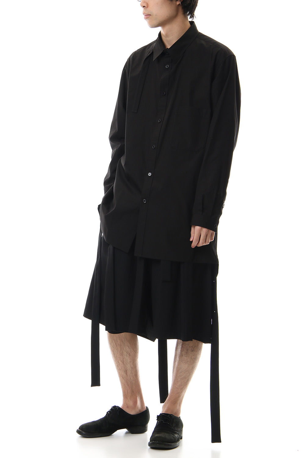 100/2 Broad Long tub shirt Black