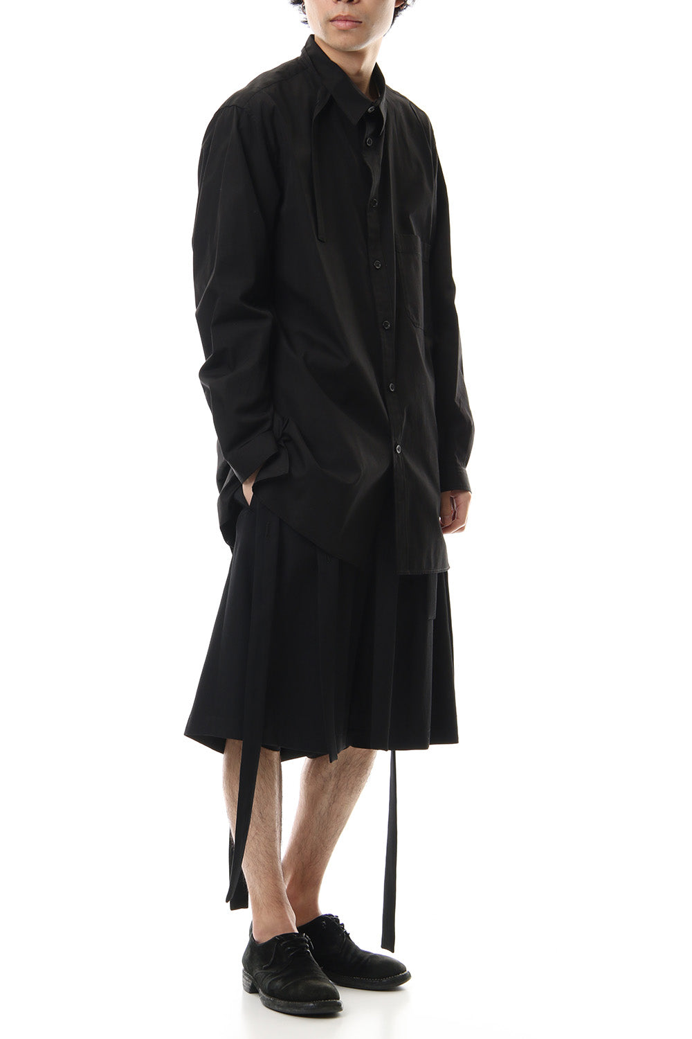 100/2 Broad Long tub shirt Black