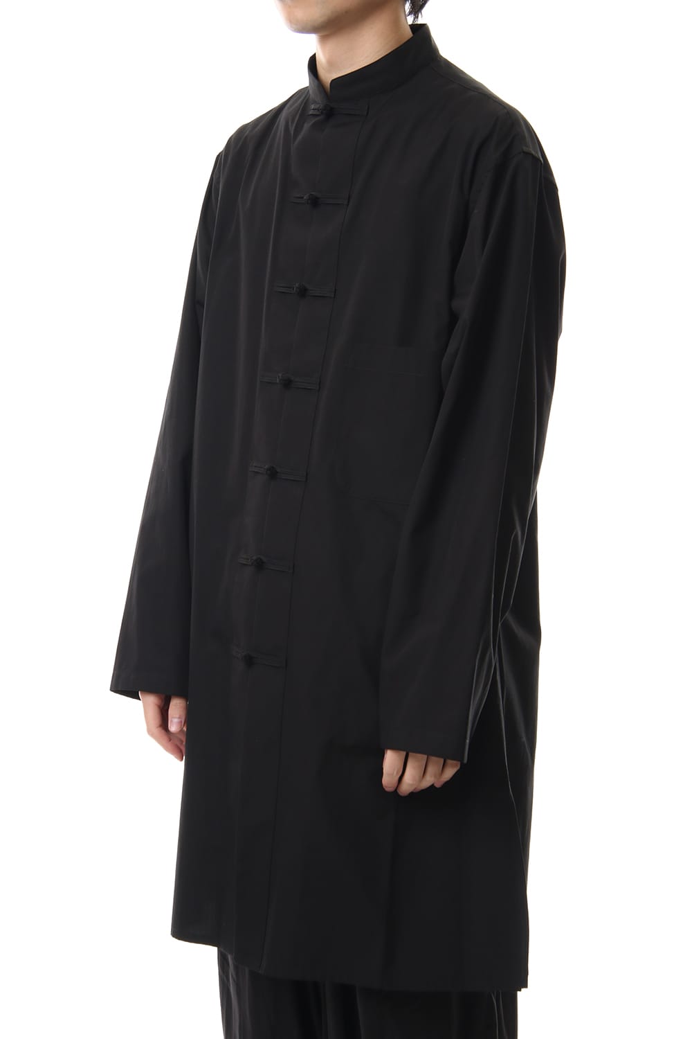 100/2 Broad Long China shirt Black