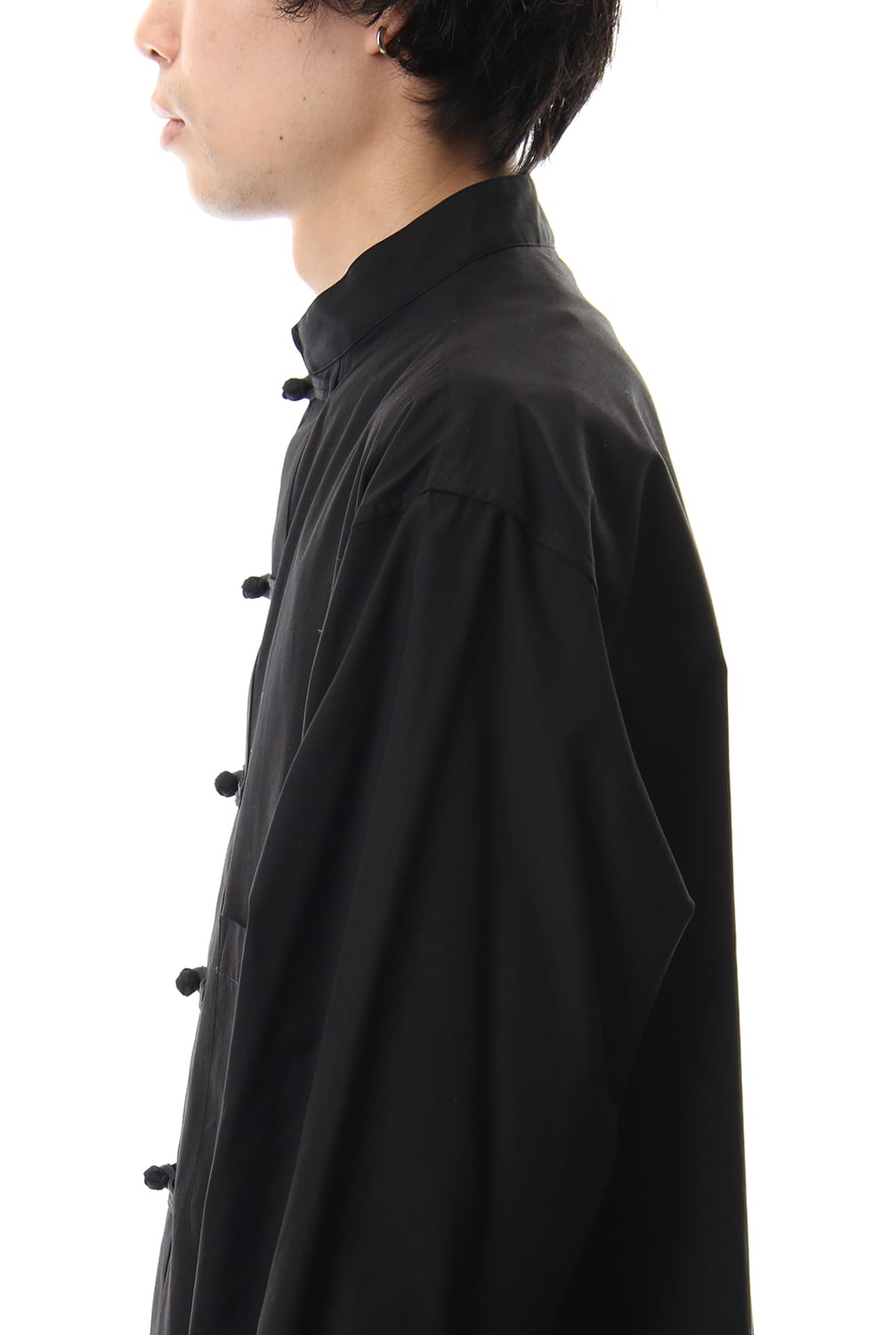 100/2 Broad Long China shirt Black