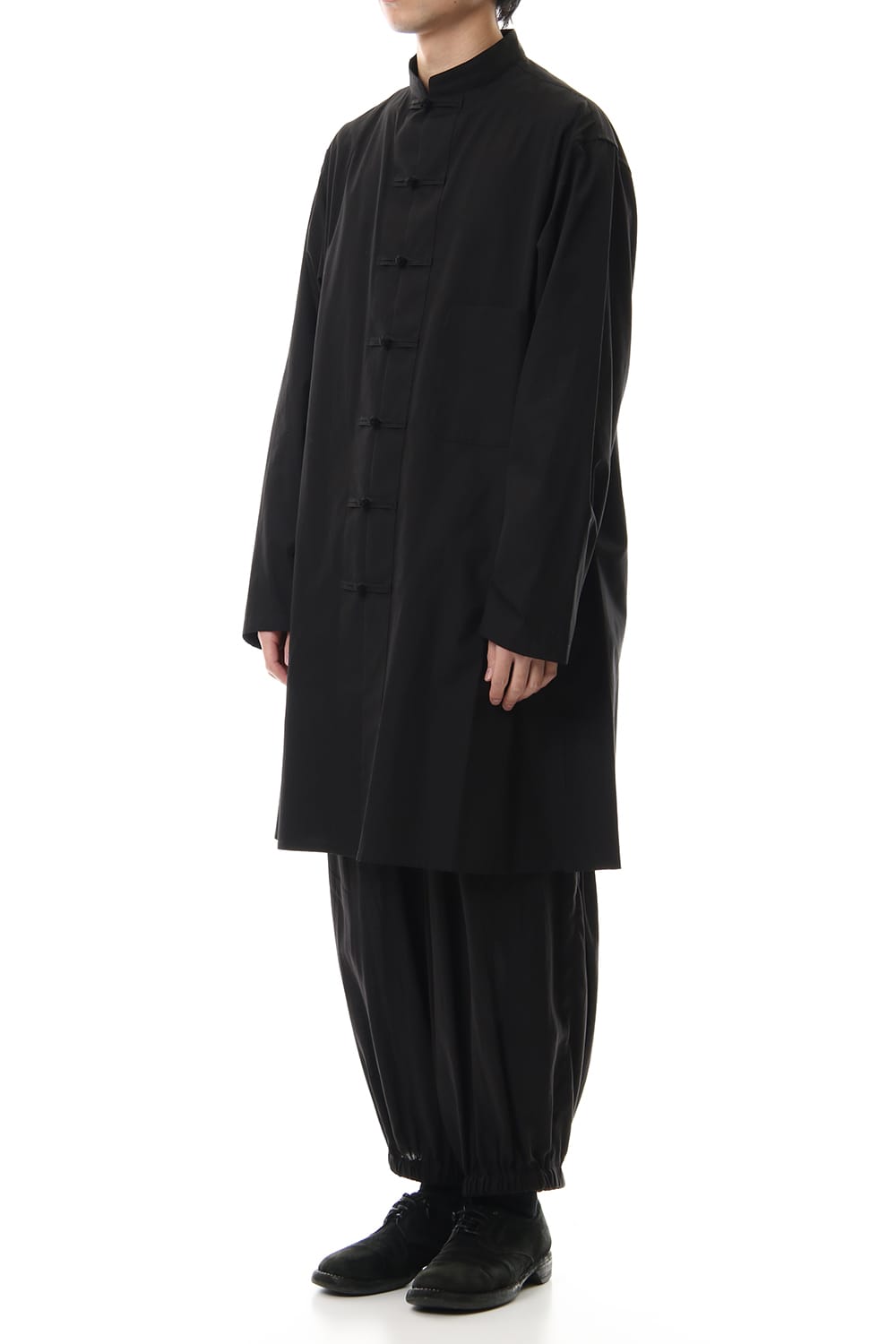 100/2 Broad Long China shirt Black