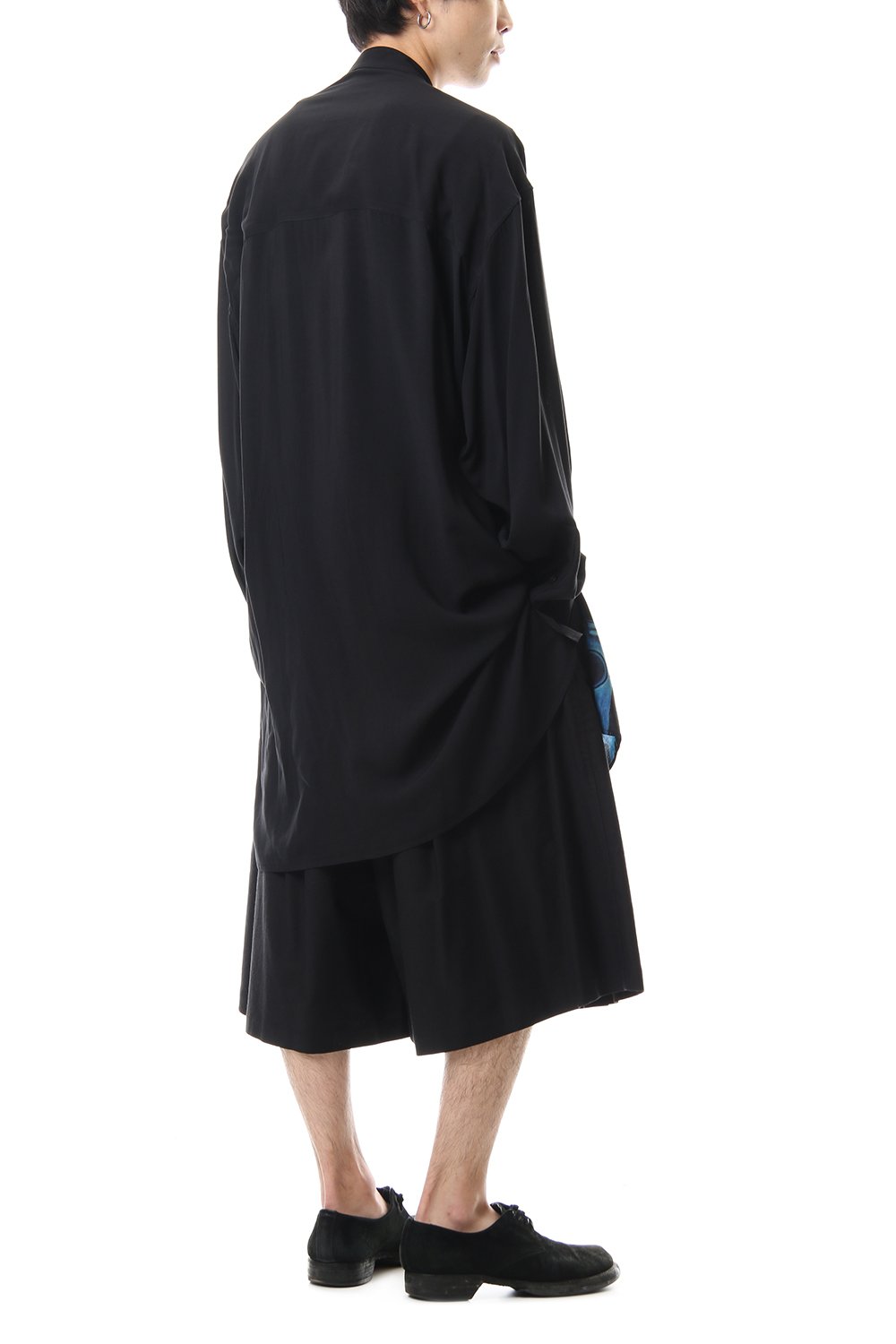 Deformation stand collar Print blouse