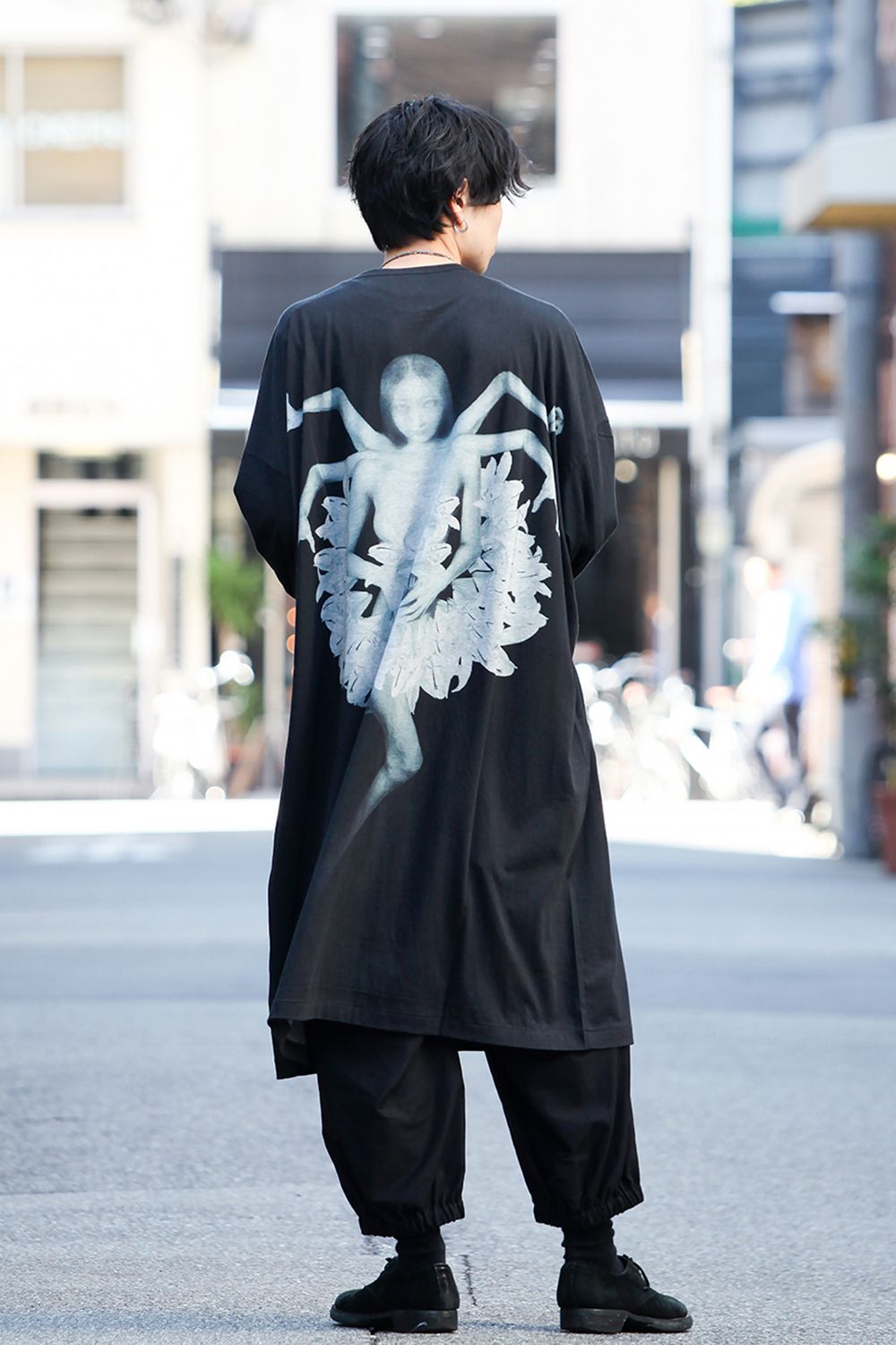 UCHIDA Print Big Long sleeve Round neck T-shirt