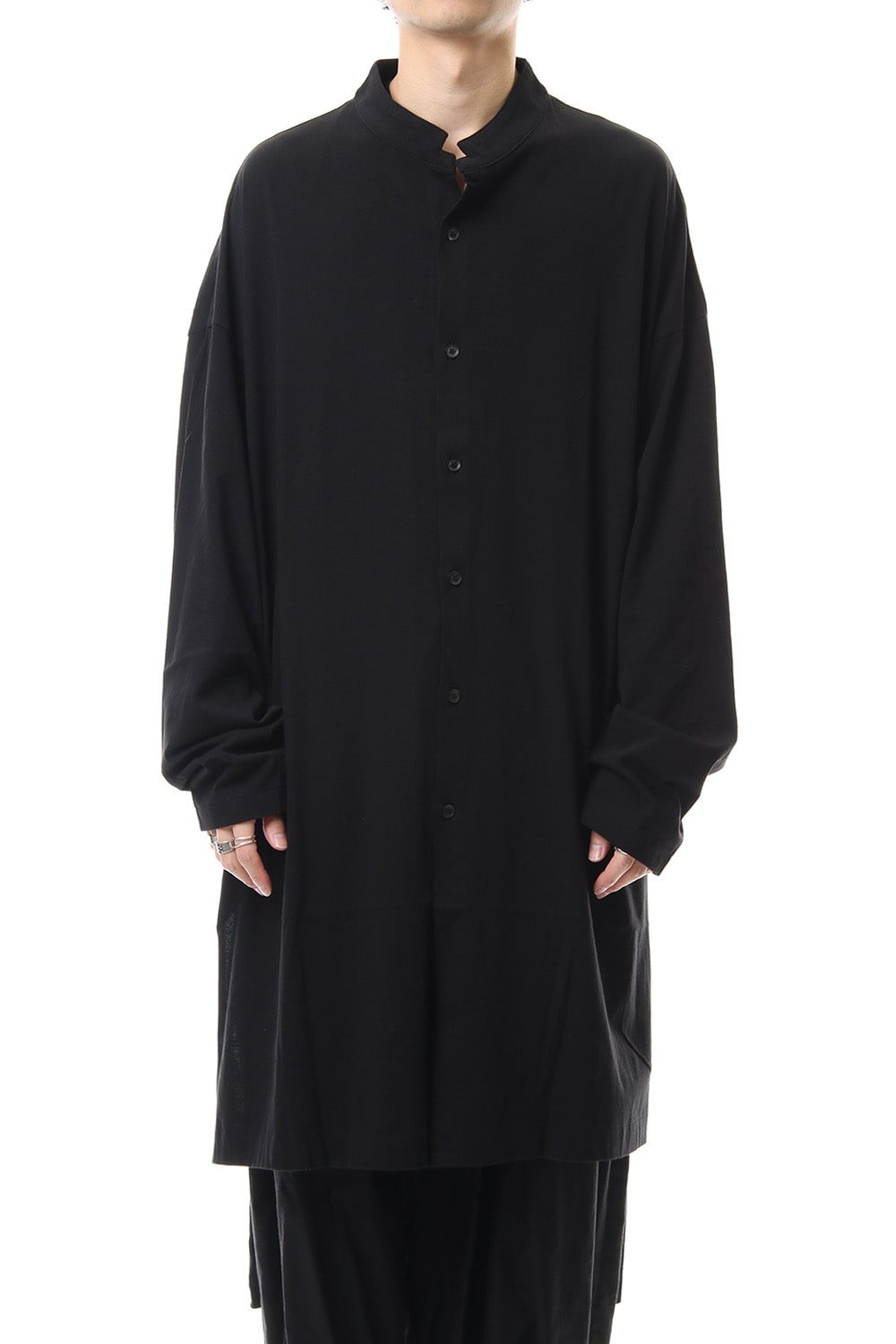 MY SON Print Stand collar Long shirt