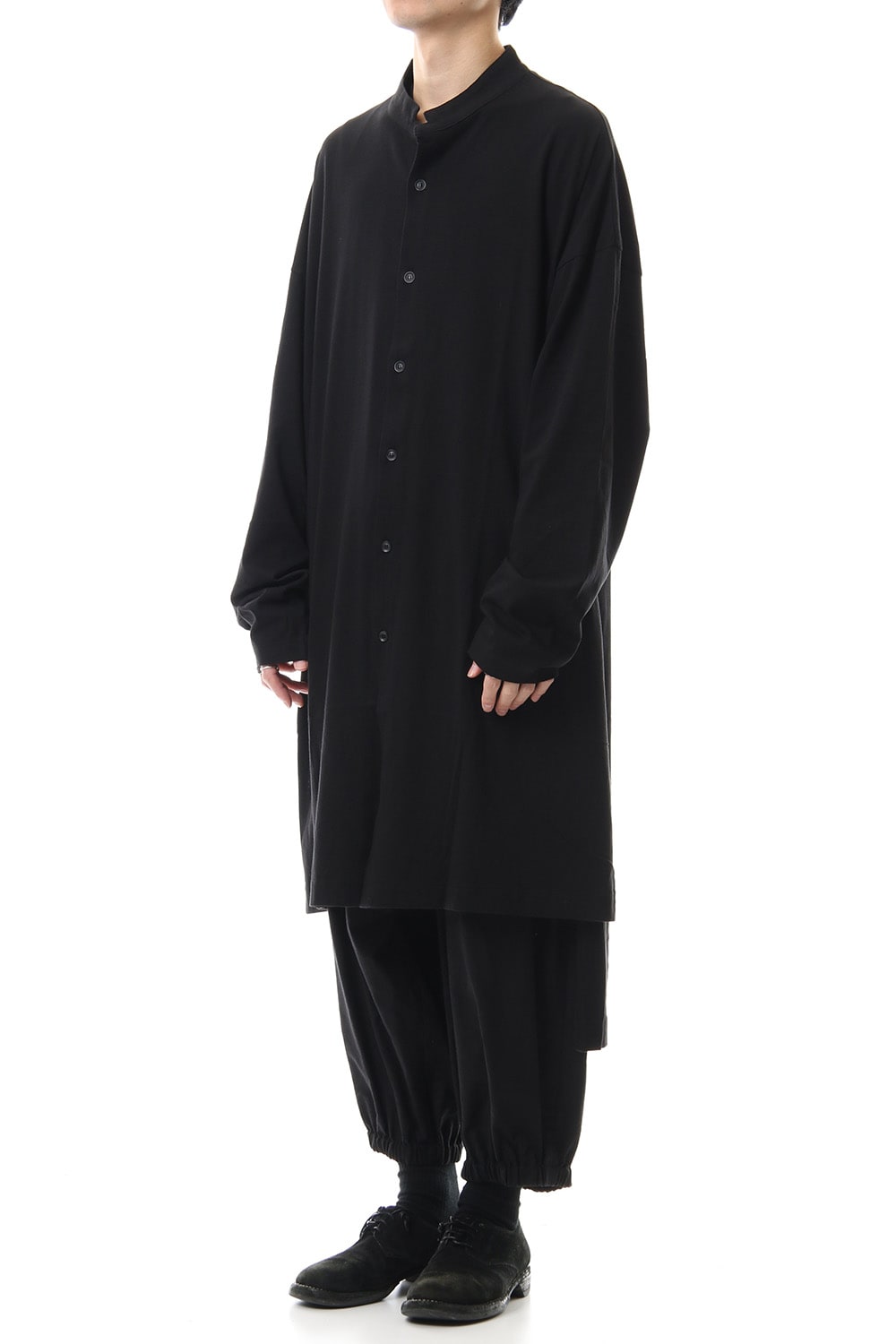 MY SON Print Stand collar Long shirt