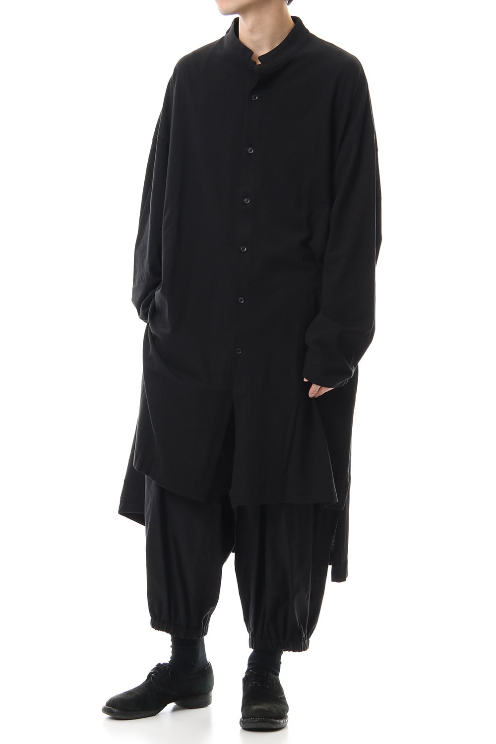 MY SON Print Stand collar Long shirt