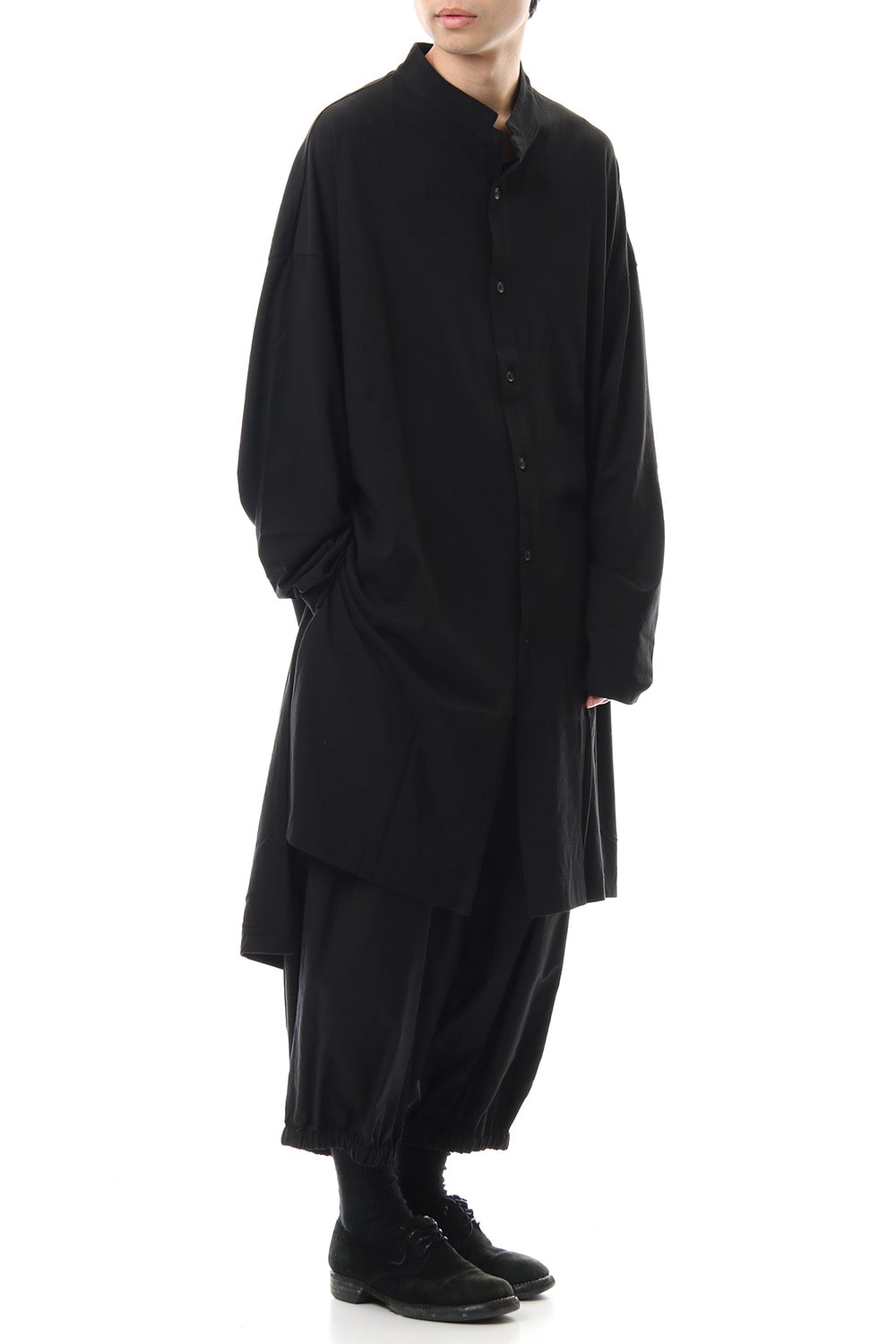 MY SON Print Stand collar Long shirt