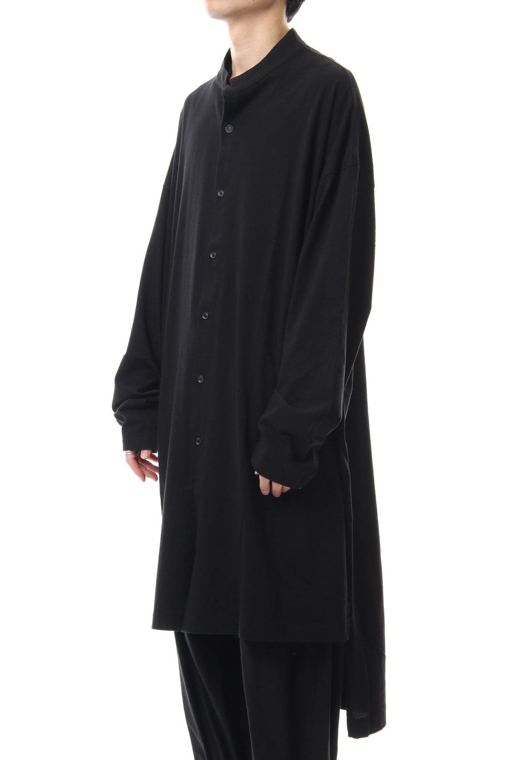 MY SON Print Stand collar Long shirt