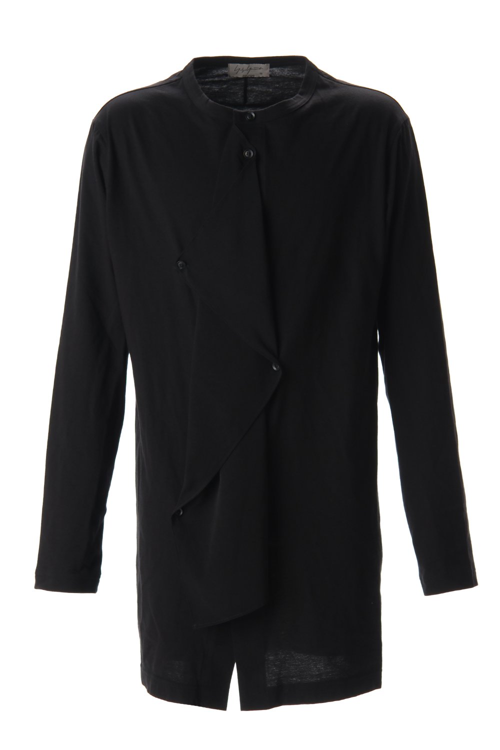 Jersey fabric mix Switching Dress shirt Black