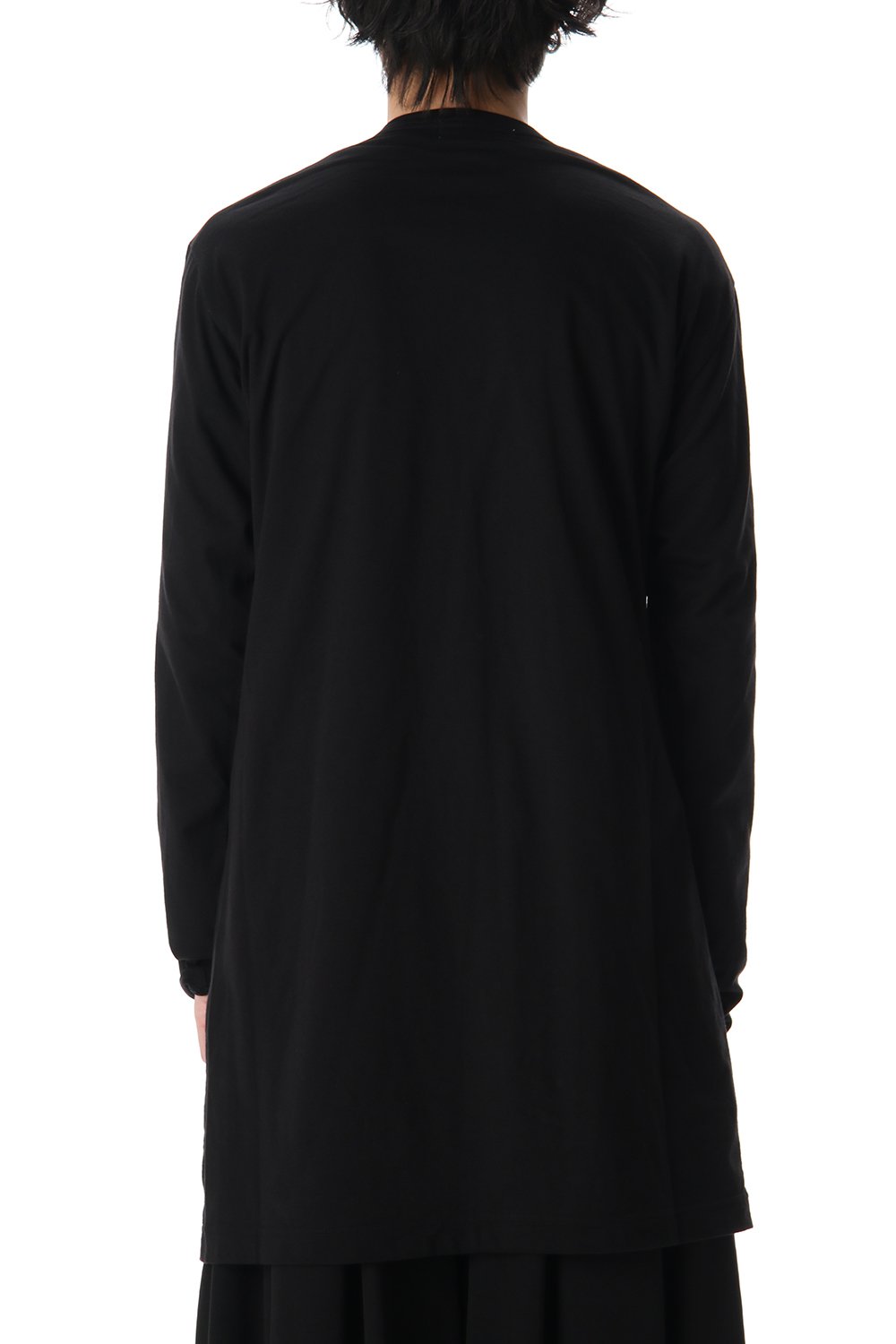 Jersey fabric mix Switching Dress shirt Black