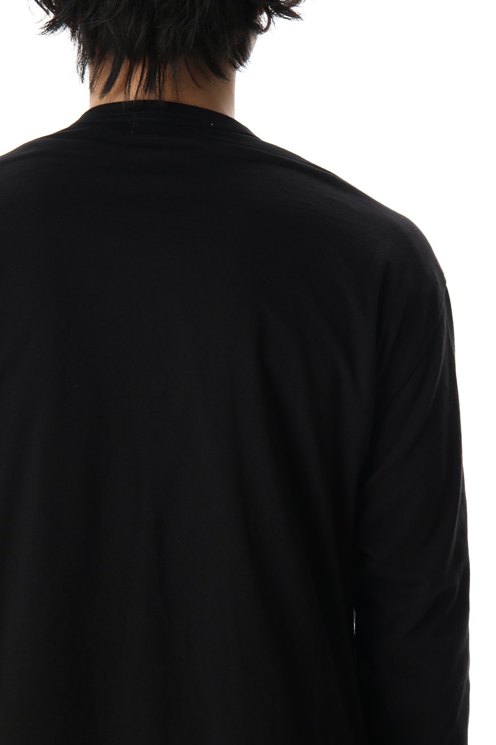 Jersey fabric mix Switching Dress shirt Black