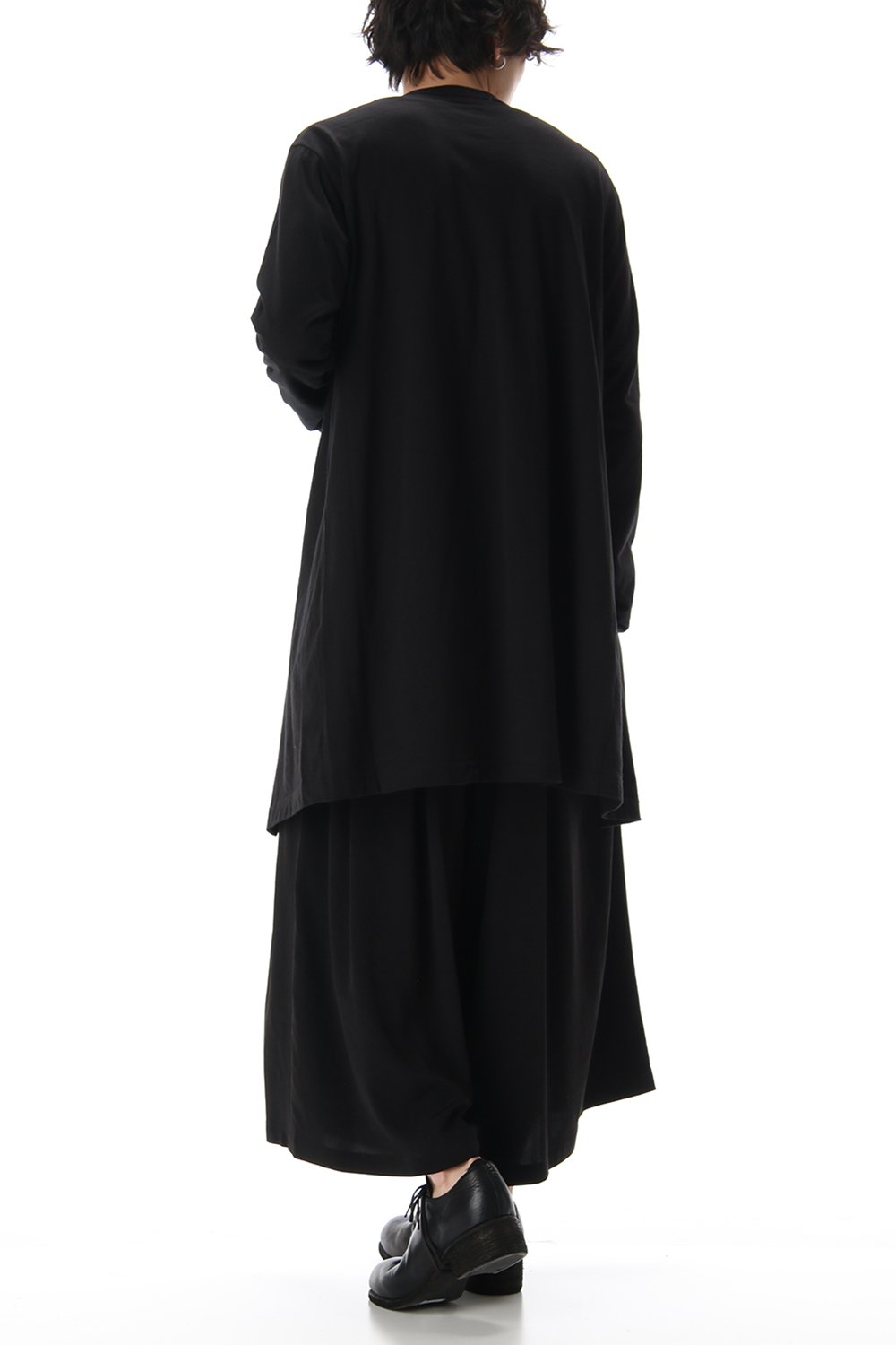 Jersey fabric mix Switching Dress shirt Black